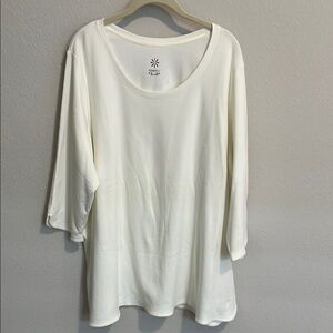 Isaac Mizrahi White Oversized Long Sleeve Tee